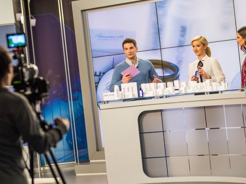 A behind the scene of a TV production